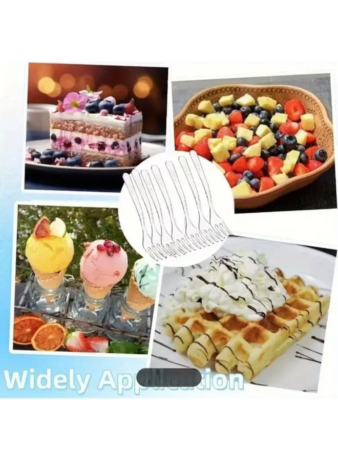 200 قطعة من شوك الحلوى الصغيرة للكعك والفواكه وحفلات الزفاف والحفلات ومطاعم عيد الميلاد - Image 4